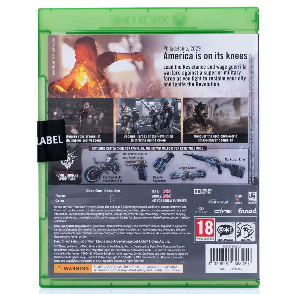 Homefront: The Revolution (Forseglet) - Xbox One spill