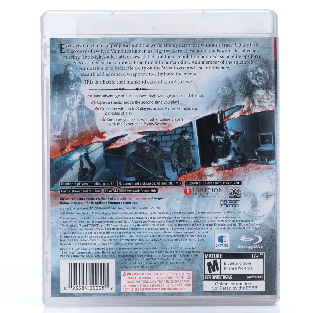 Vampire Rain: Altered Species - PS3 spill (NTSC, Regionfri)