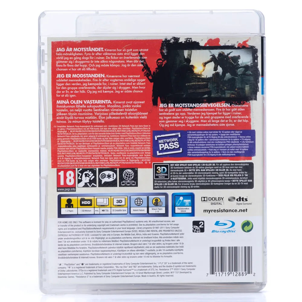 Resistance 3 - PS3 spill