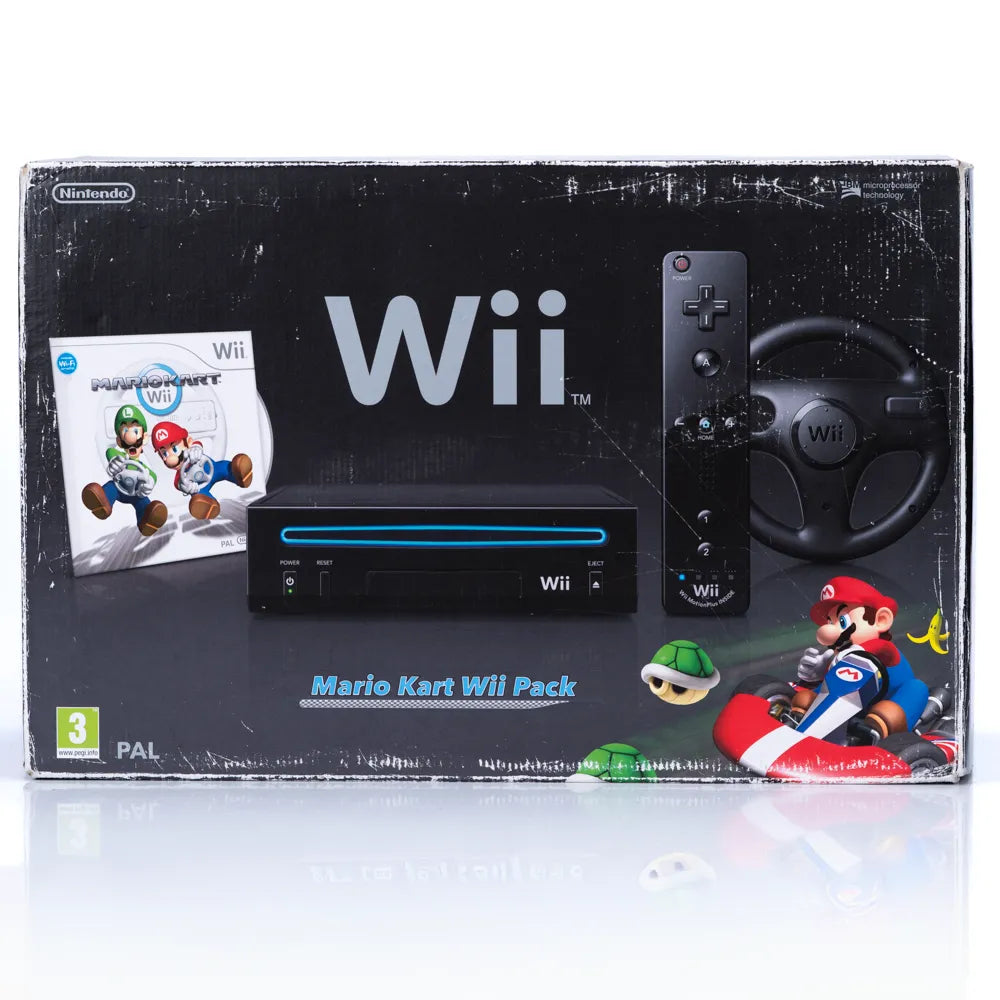Nintendo Wii Mario Kart Pack Svart Konsollpakke - Wii (I eske)