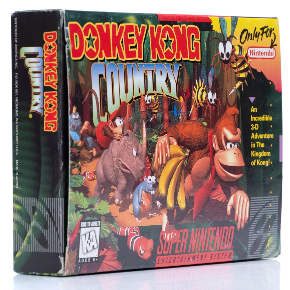 Donkey Kong Country - SNES spill (NTSC, i eske) - Retrospillkongen