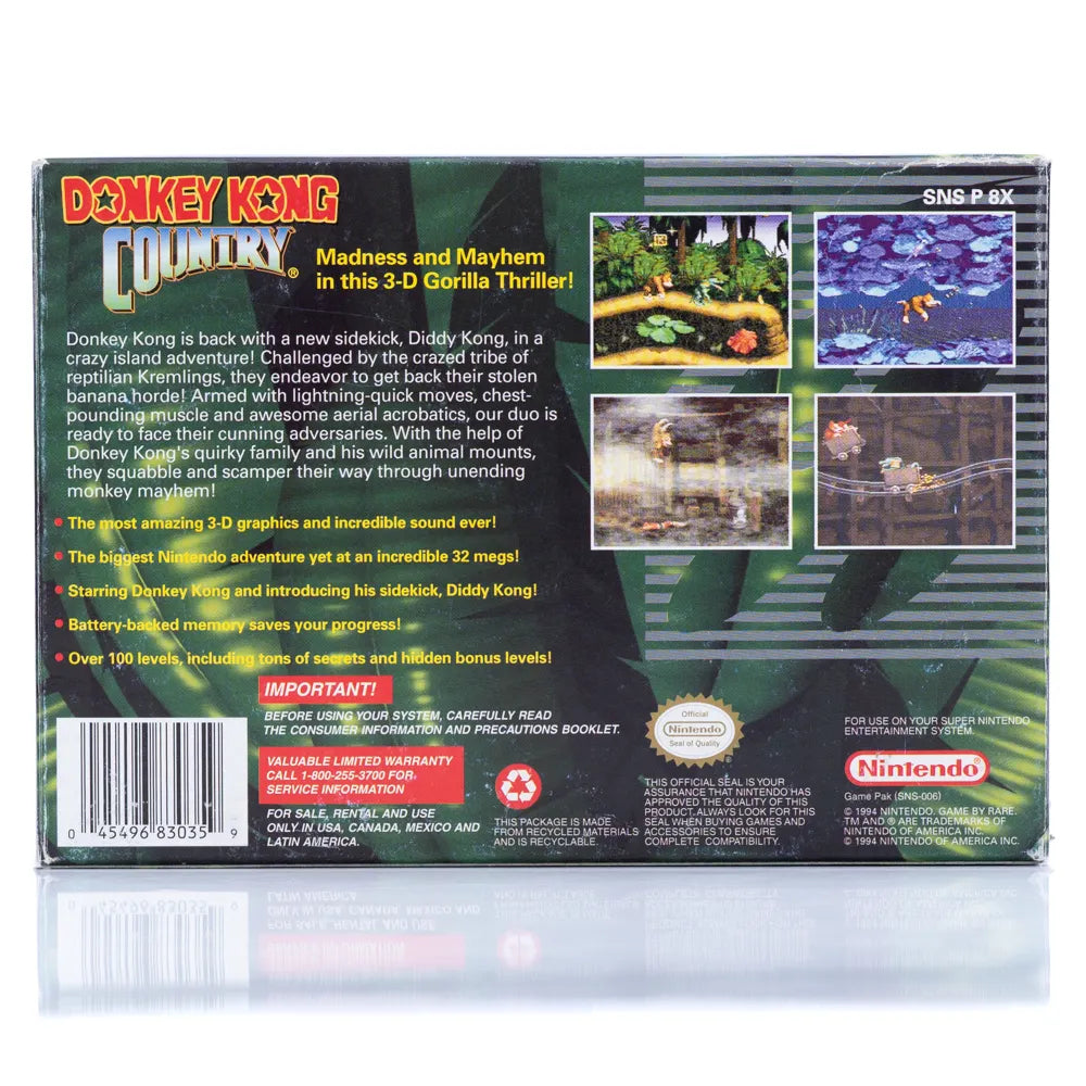 Donkey Kong Country - SNES spill (NTSC, i eske) - Retrospillkongen