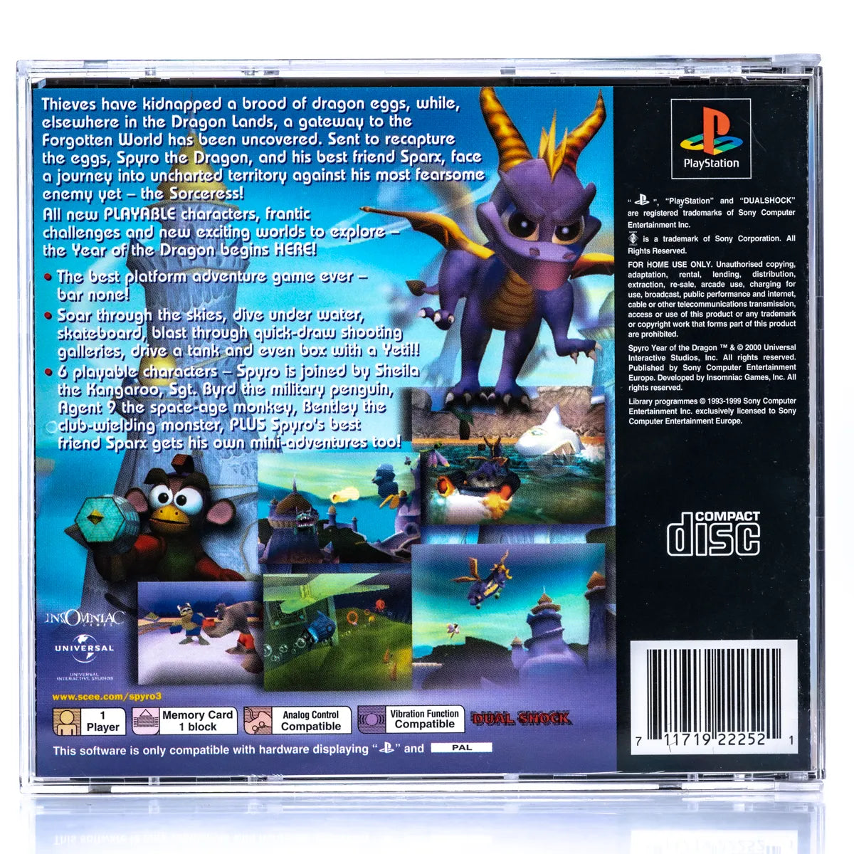 Spyro: Year of the Dragon - PS1 spill - Retrospillkongen