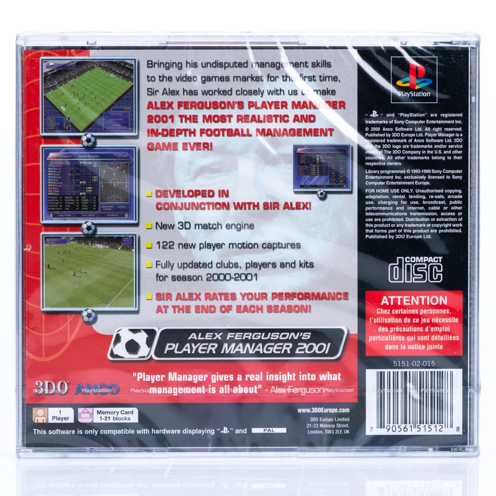 Alex Ferguson’s Player Manager 2001 - PS1 spill (Forseglet) - Retrospillkongen