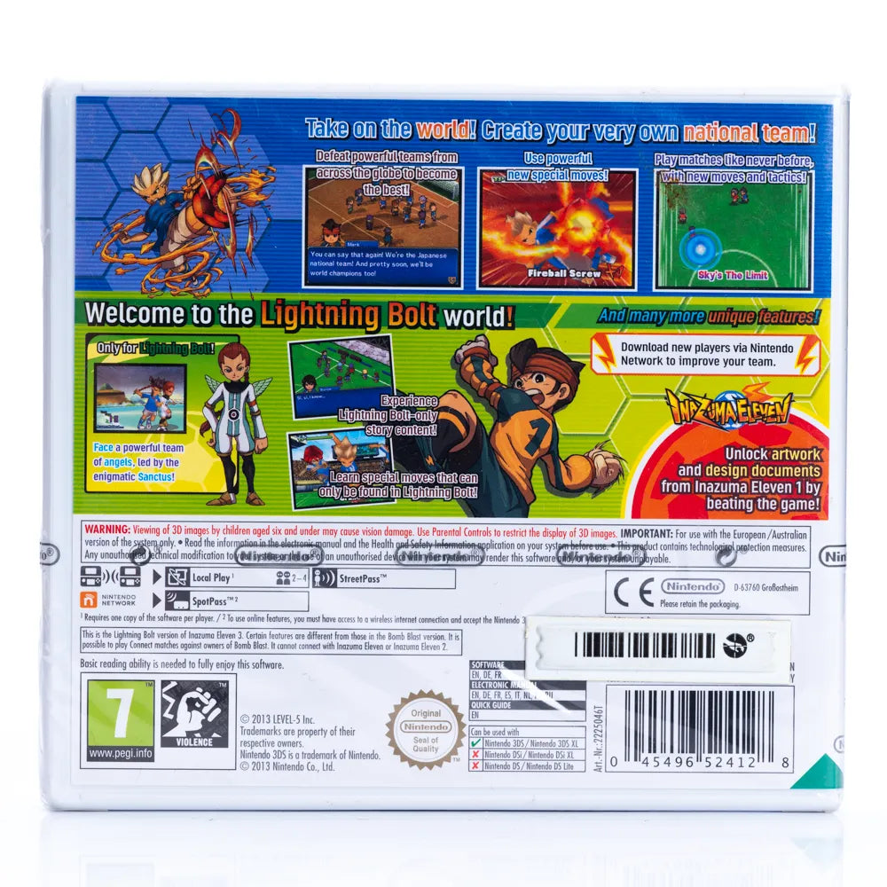 Inazuma Eleven 3 Lightning Bolt (forseglet) - Nintendo 3DS spill