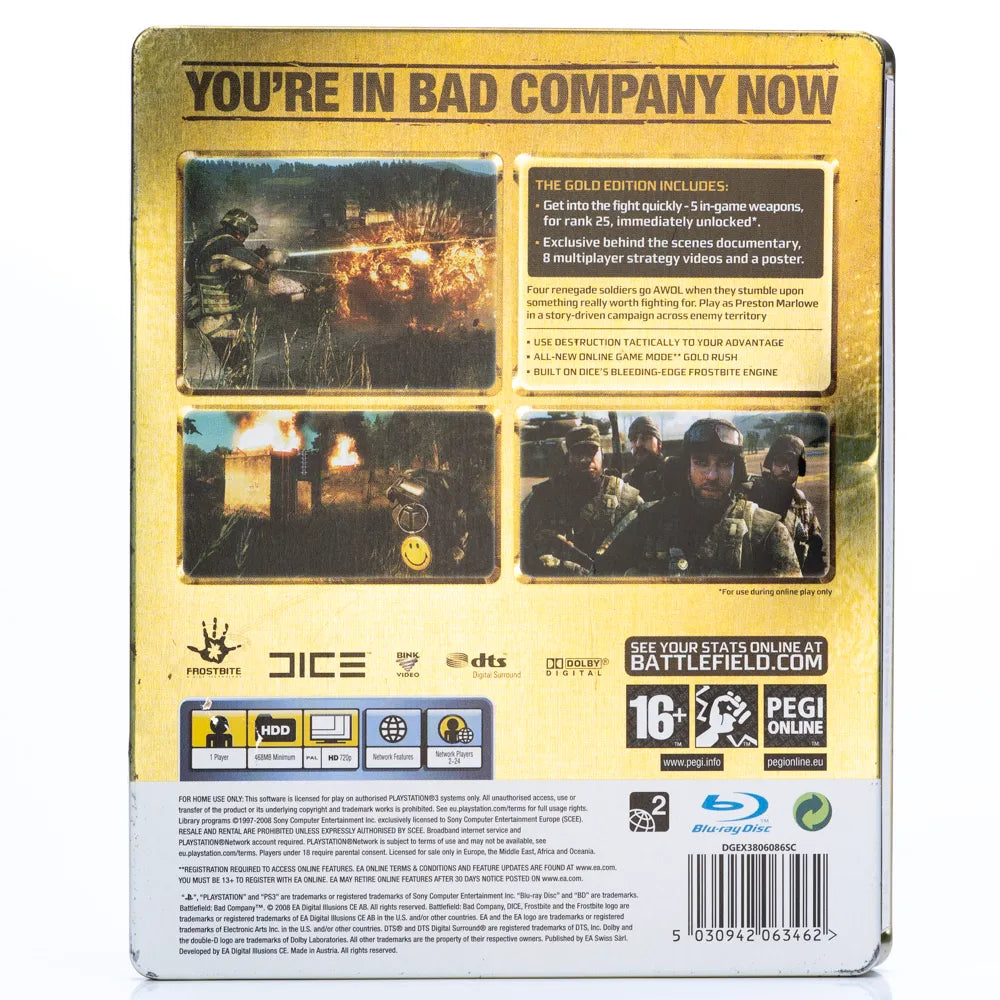 Battlefield: Bad Company - Gold Edition - PS3 Spill (Steelbook) - Retrospillkongen