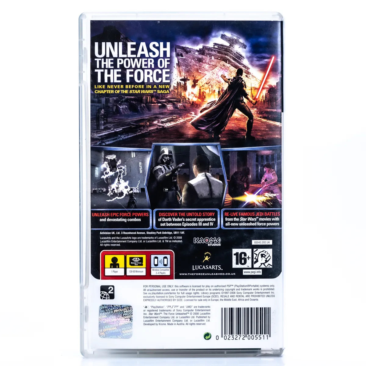 Star Wars The Force Unleashed - PSP spill - Retrospillkongen