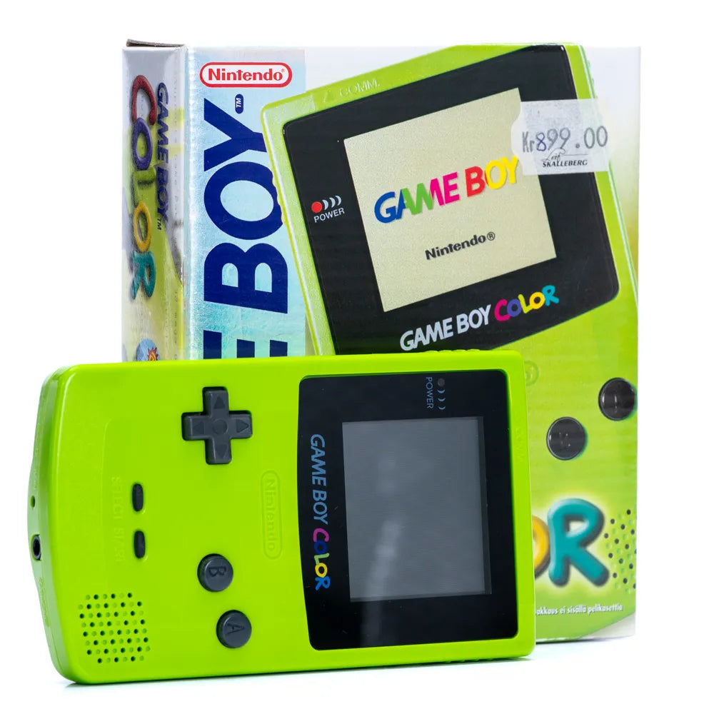 Original Nintendo Gameboy Color Konsoll Kiwi i Eske - GBC - Retrospillkongen