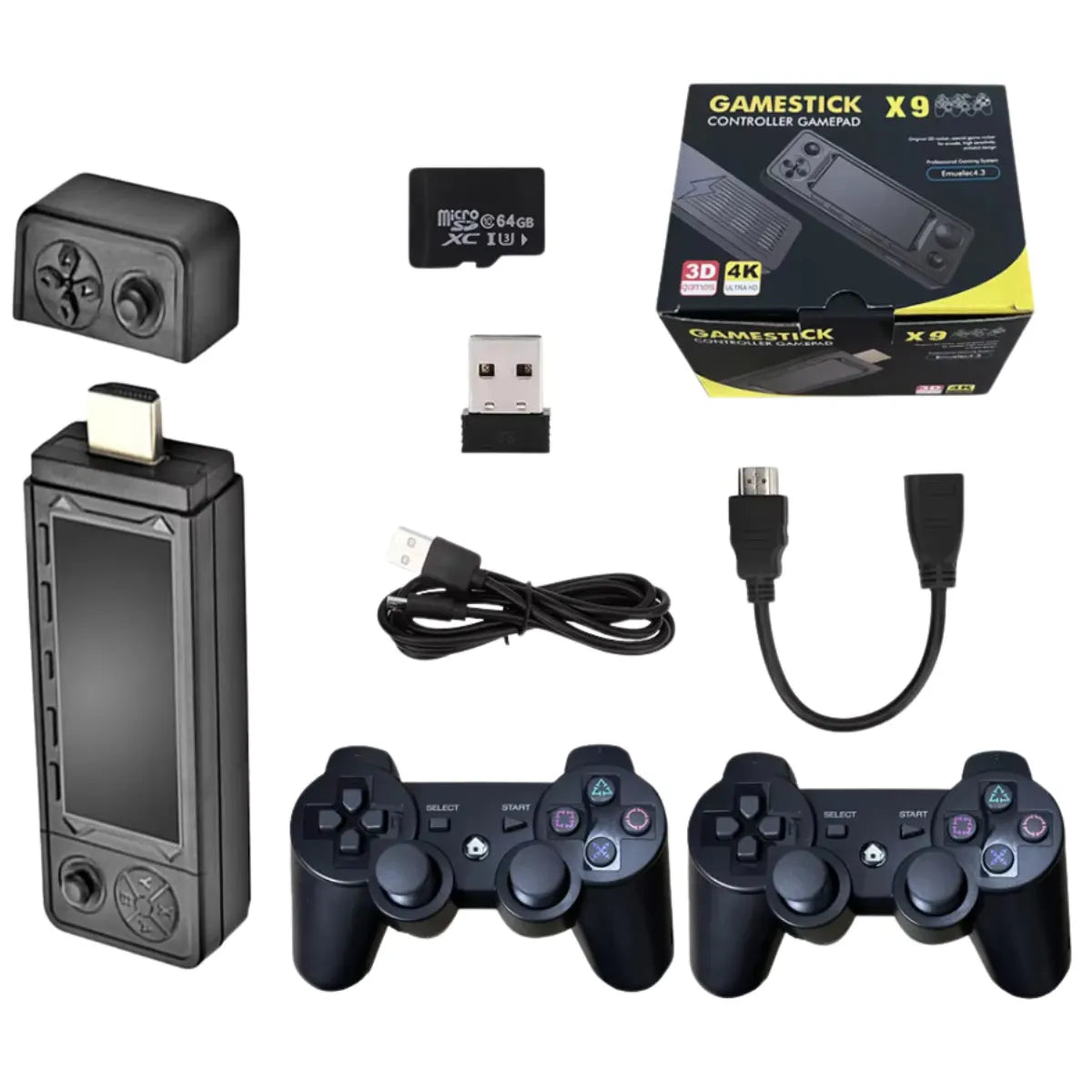 X9 PRO Game Stick 4K Retro Spillkonsoll - 40,000+ Spill Inkludert - Retrospillkongen