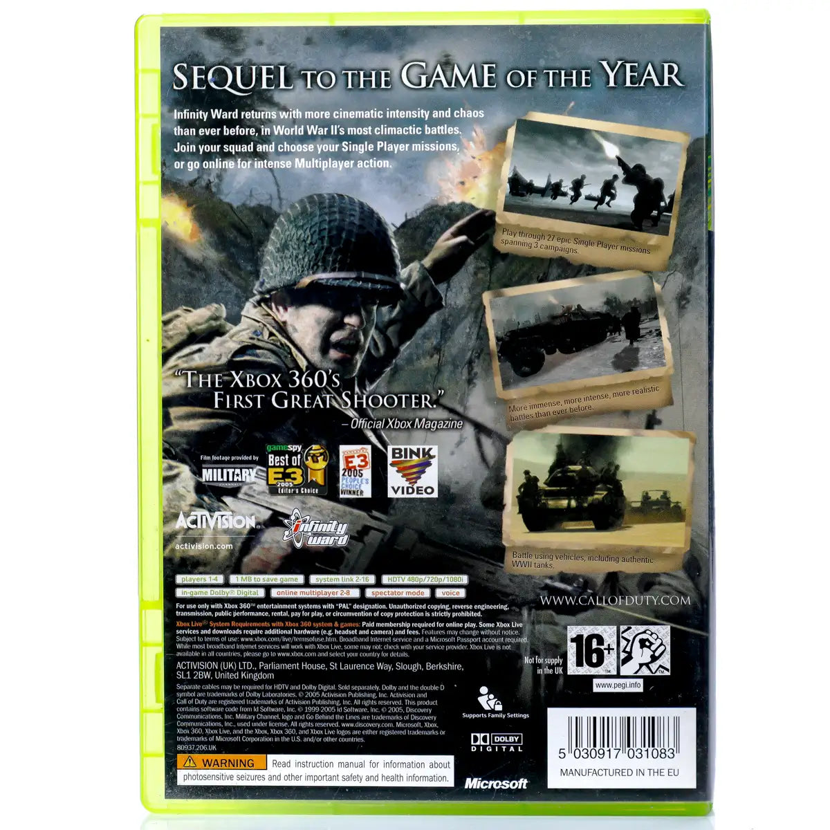 Call of Duty 2 - Xbox 360 spill - Retrospillkongen