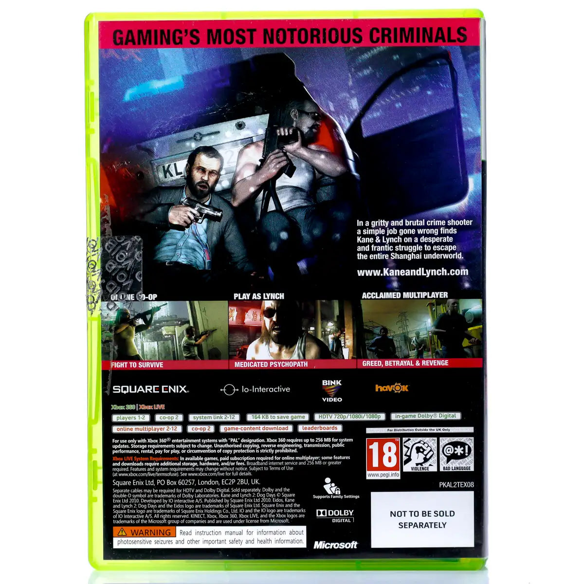 Kane & Lynch 2: Dog Days - Xbox 360 spill - Retrospillkongen