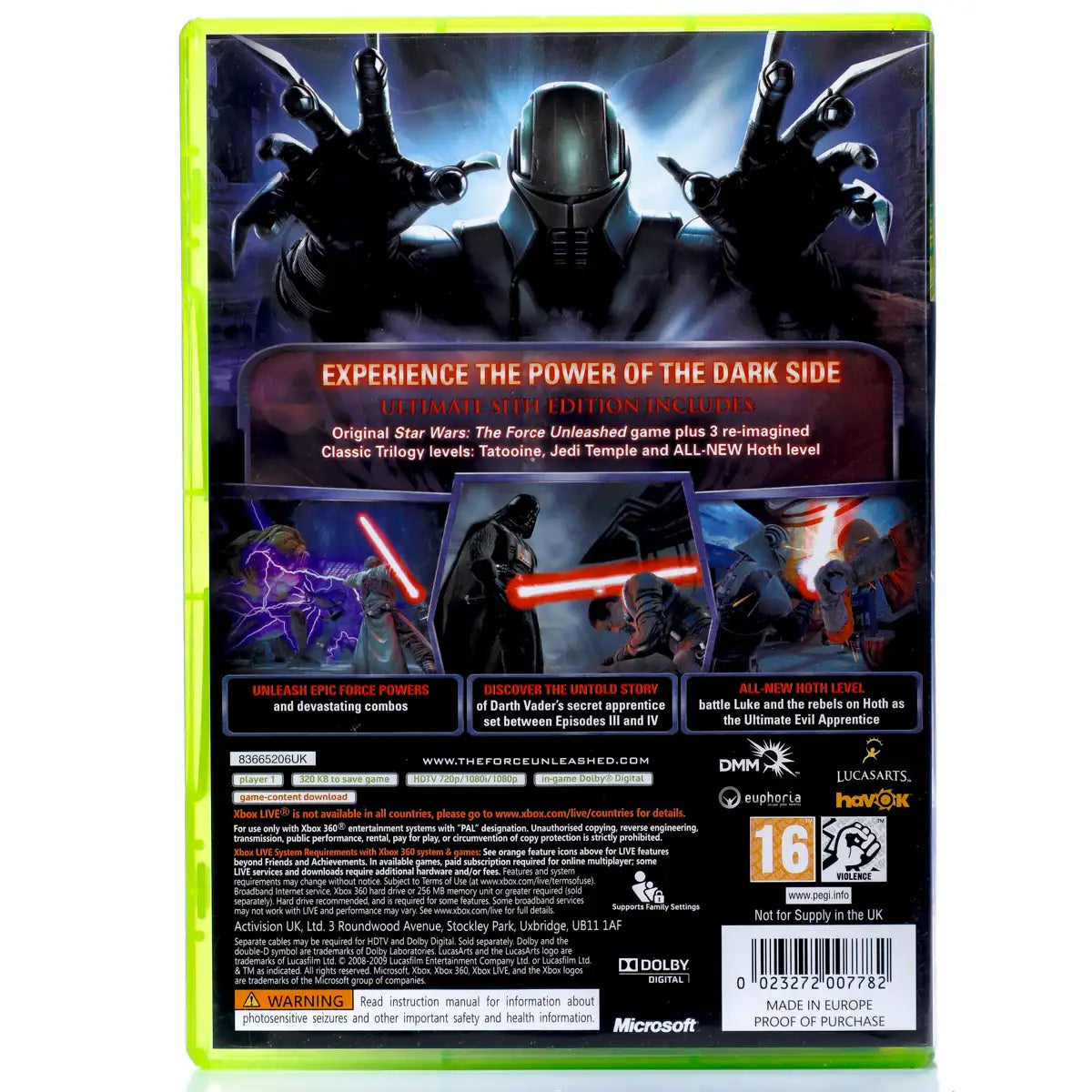 Star Wars: The Force Unleashed: Ultimate Sith Edition - Xbox 360 spill - Retrospillkongen