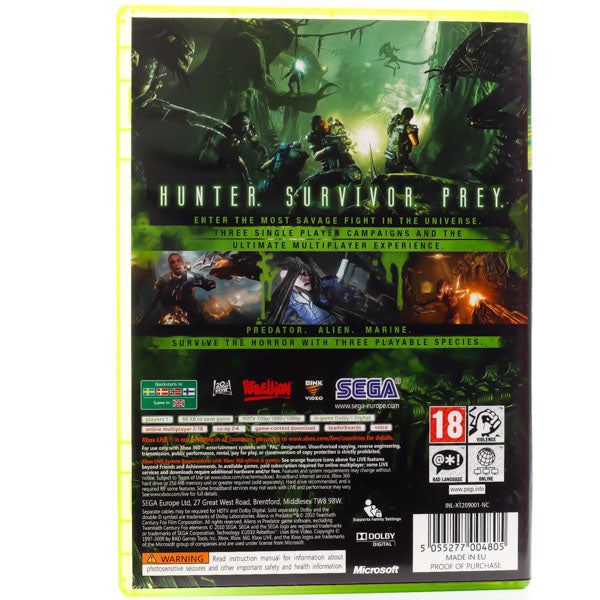 Aliens vs Predator - Xbox 360 spill - Retrospillkongen