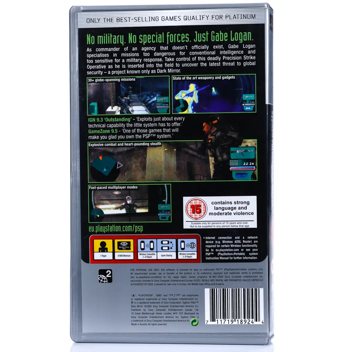 Syphon Filter: Dark Mirror - PSP spill - Retrospillkongen
