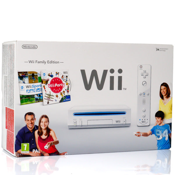 Nintendo Wii Family Edition Konsoll Pakke - I Eske (Hvit) - Retrospillkongen
