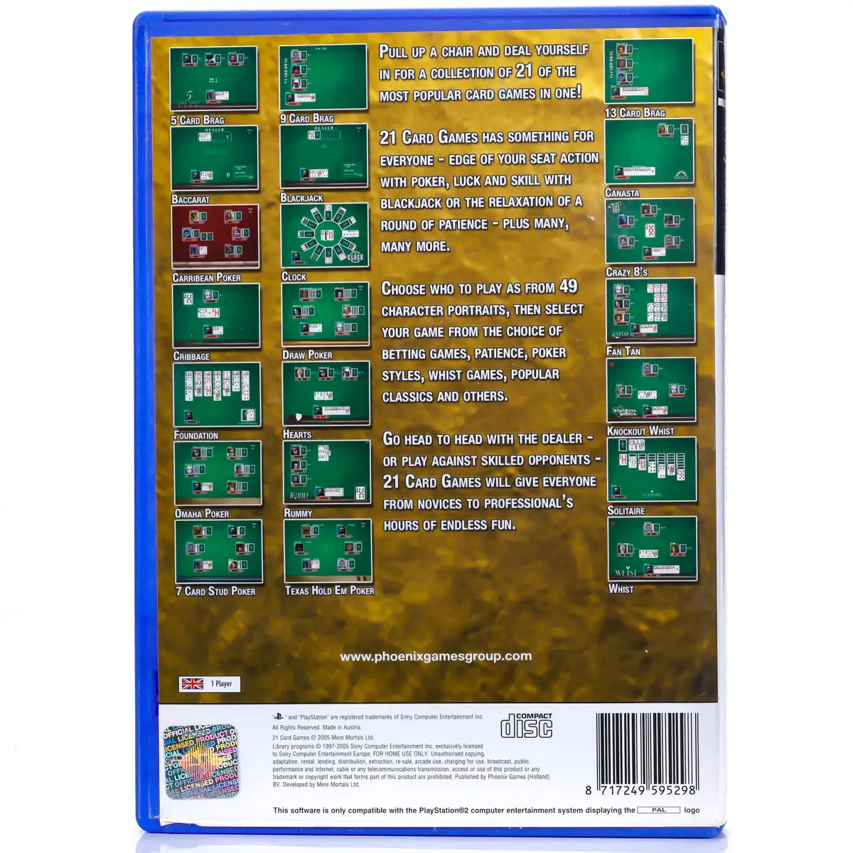 21 Card Games - PS2 spill - Retrospillkongen