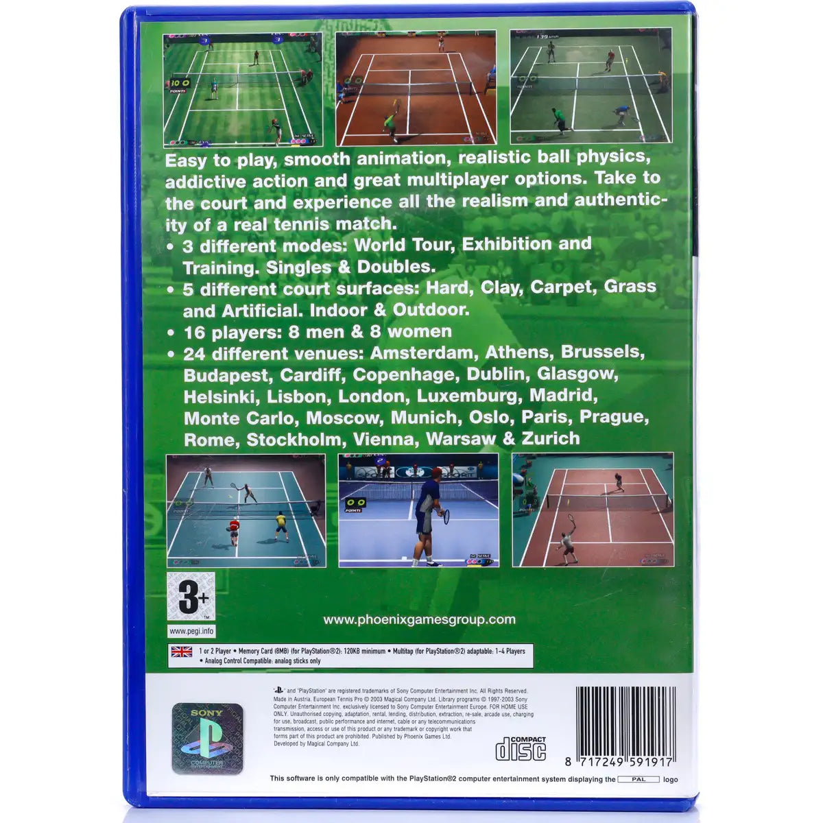 European Tennis Pro - PS2 Spill - Retrospillkongen
