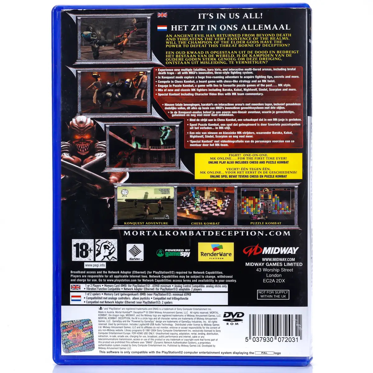 Mortal Kombat: Deception - PS2 Spill - Retrospillkongen