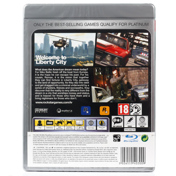 Grand Theft Auto IV - PS3 spill (Forseglet) - Retrospillkongen