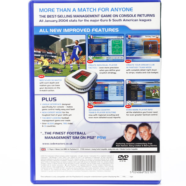 LMA Manager 2004 - PS2 spill - Retrospillkongen