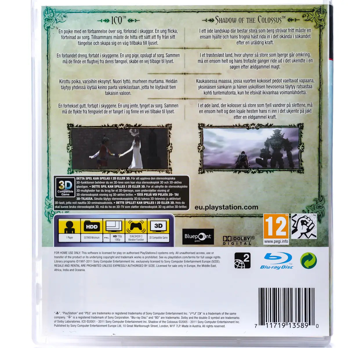 Classics HD: Ico & Shadow of the Colossus - PS3 spill - Retrospillkongen