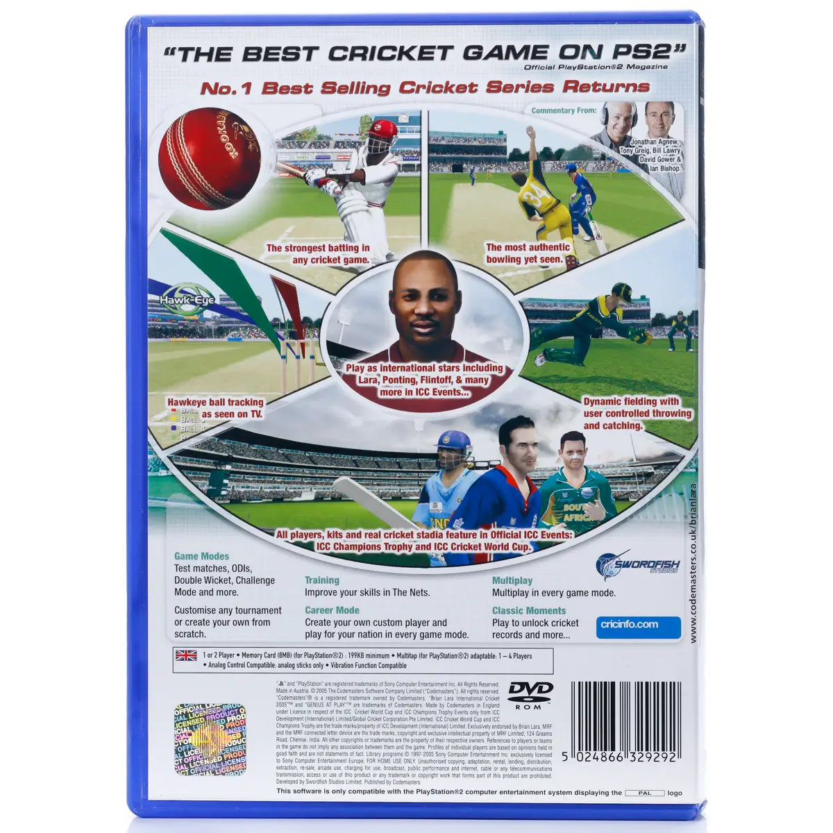 Brian Lara International Cricket 2005 - PS2 Spill - Retrospillkongen