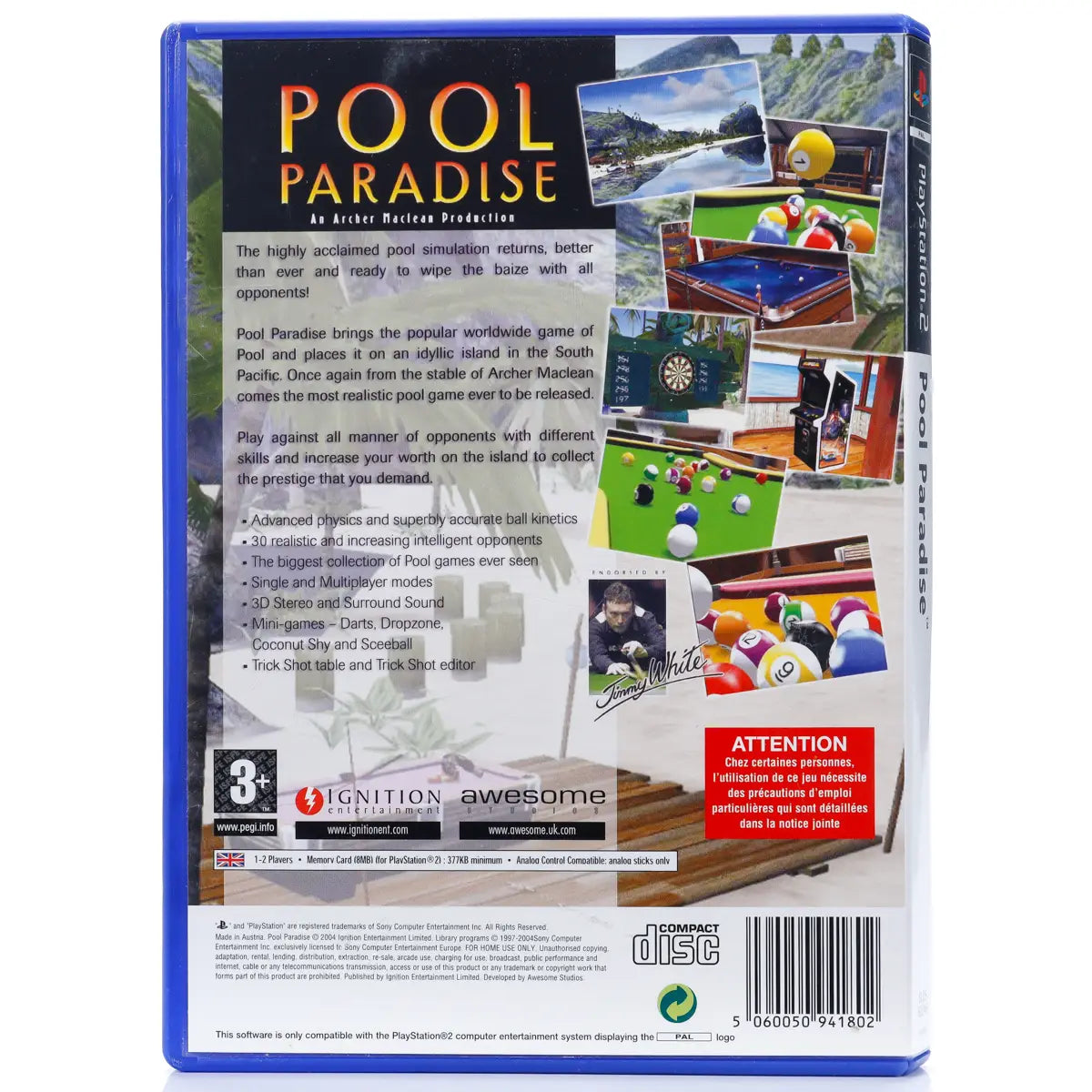 Archer Maclean Presents Pool Paradise - PS2 spill - Retrospillkongen