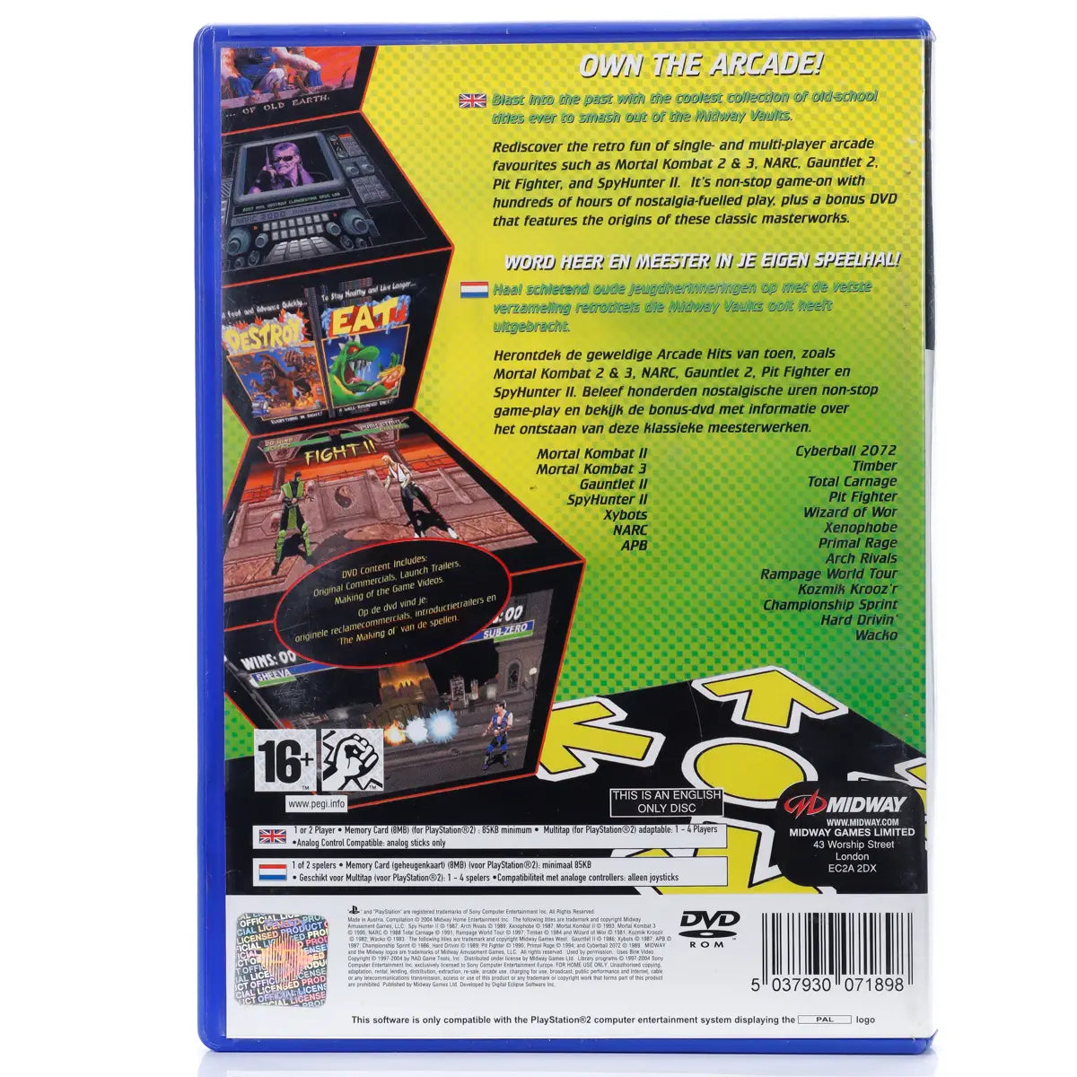 Midway Arcade Treasures 2 - PS2 spill - Retrospillkongen