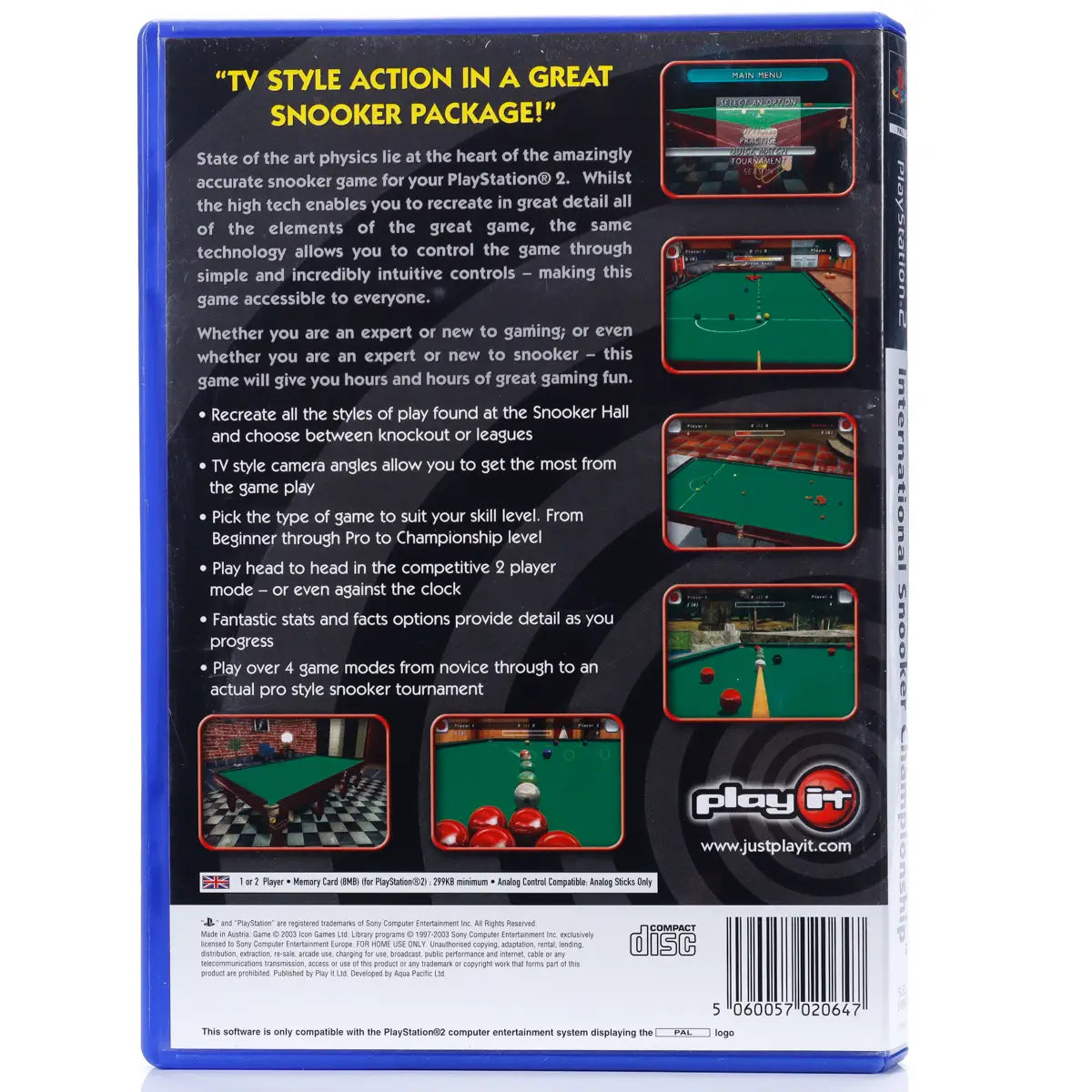 International Snooker Championship - PS2 spill - Retrospillkongen