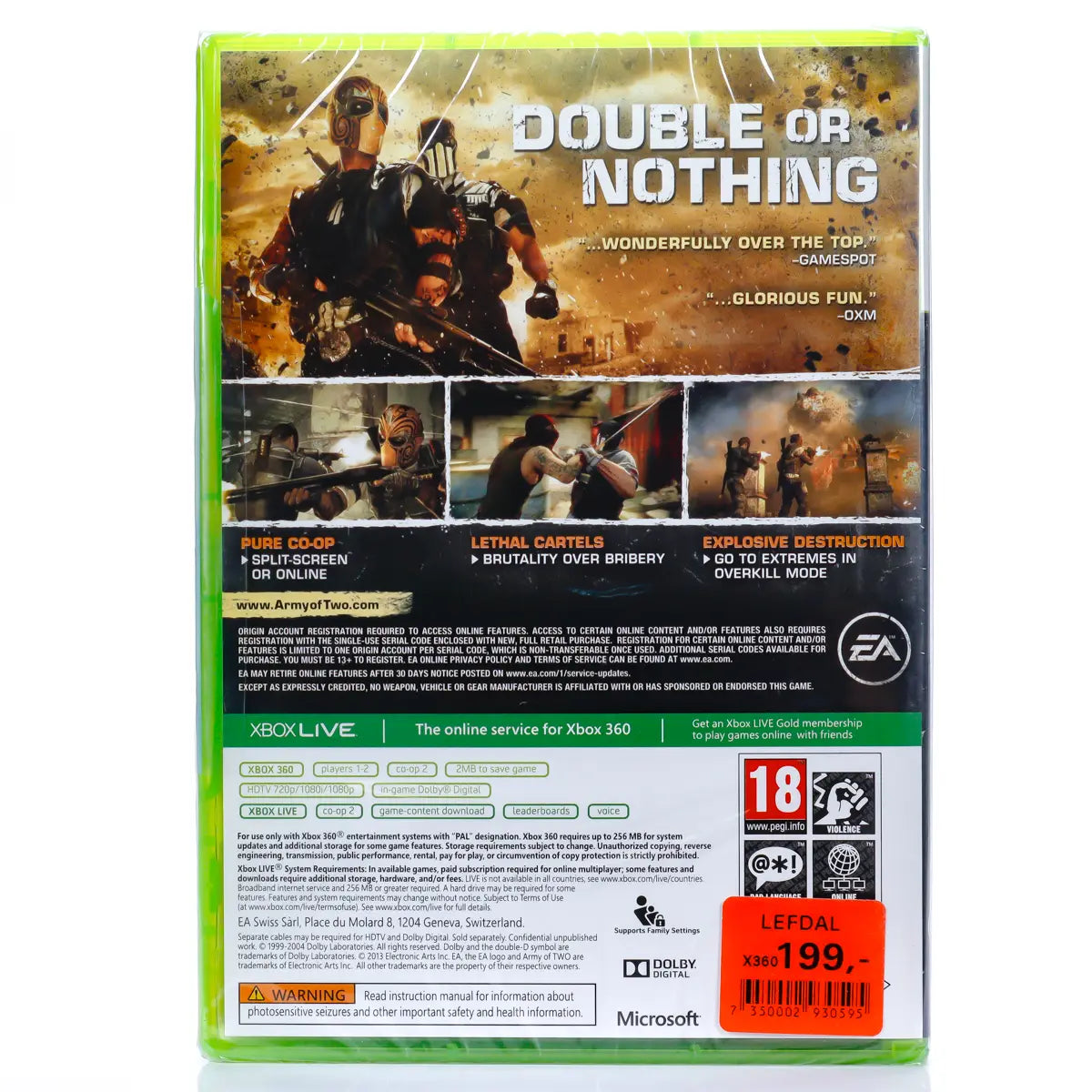 Army of Two The Devil's Cartel - Xbox 360 Spill (Forseglet) - Retrospillkongen