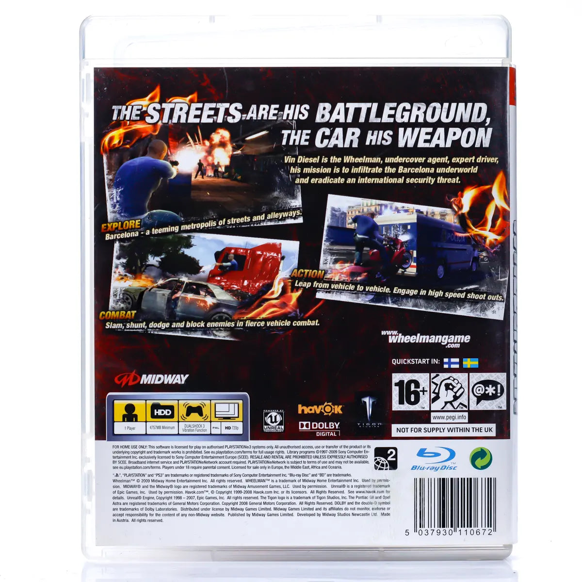 Vin Diesel Wheelman - PS3 spill - Retrospillkongen