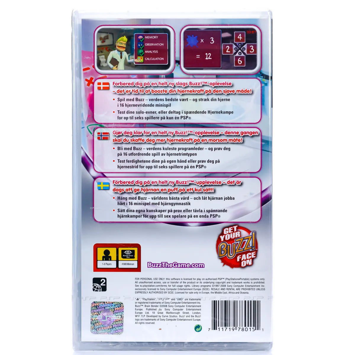 Buzz! Brain Bender - PSP Spill (Forseglet) - Retrospillkongen