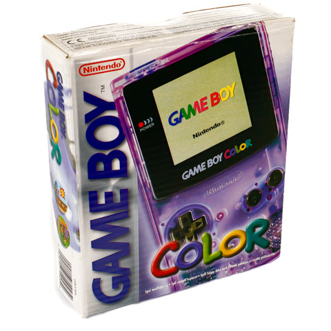 Original Nintendo Gameboy Color Konsoll Clear Atomic Purple i Eske - GBC - Retrospillkongen