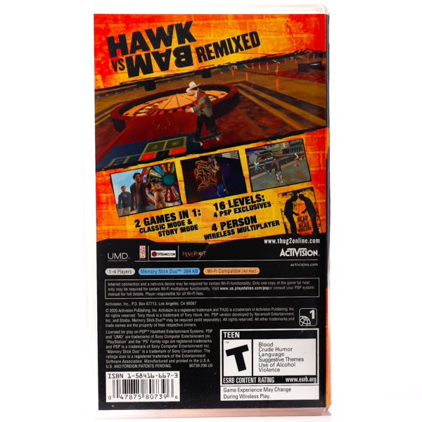 Tony Hawk's Underground 2: Remix - PSP spill (NTSC, regionfri) - Retrospillkongen
