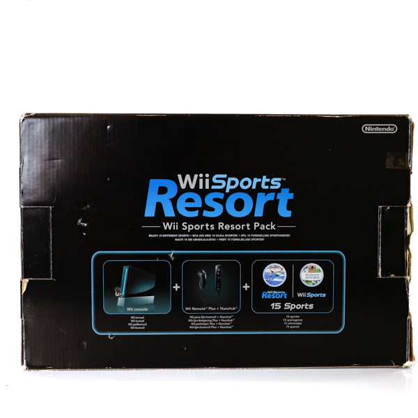 Nintendo Wii Sports Resort Svart Konsollpakke - Wii (I eske) - Retrospillkongen