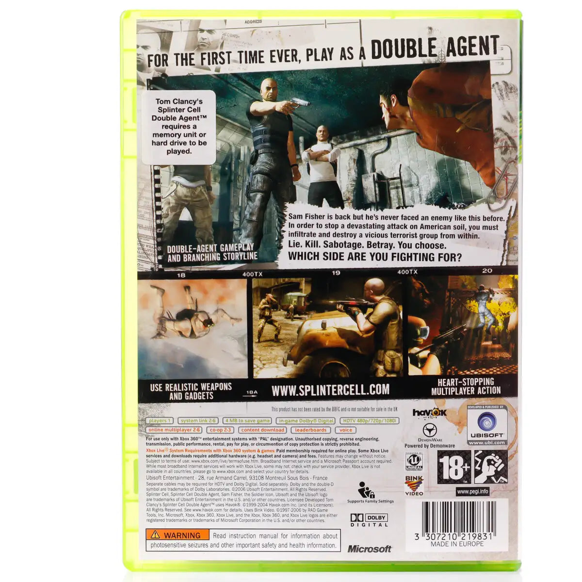 Tom Clancy's Splinter Cell: Double Agent - Xbox 360 spill - Retrospillkongen