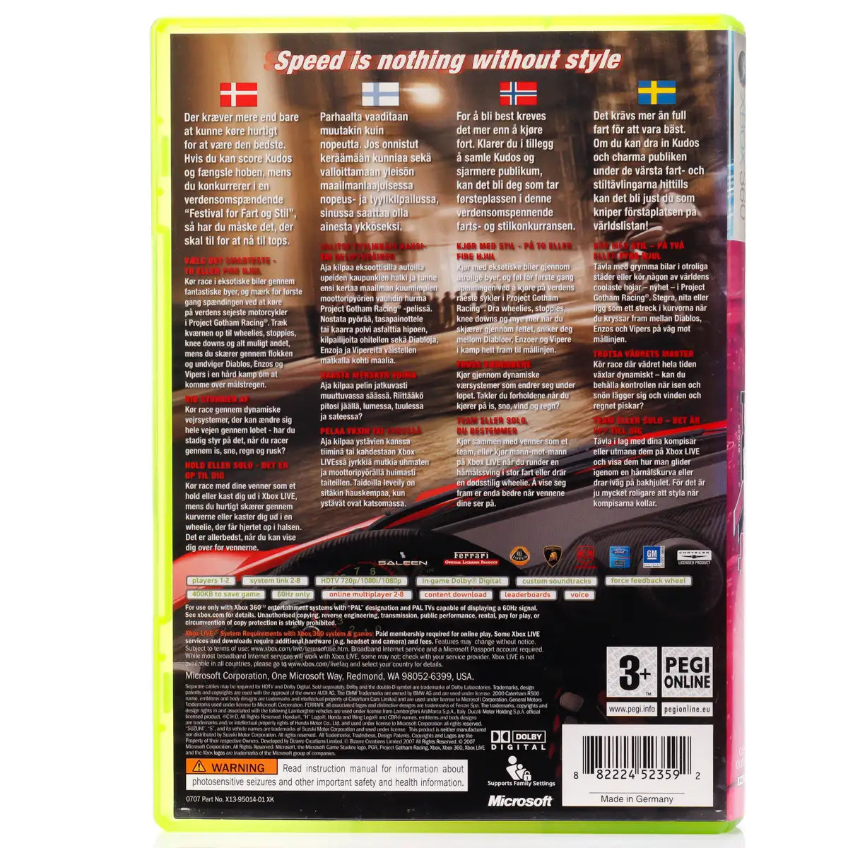 Project Gotham Racing 4 - Xbox 360 spill - Retrospillkongen