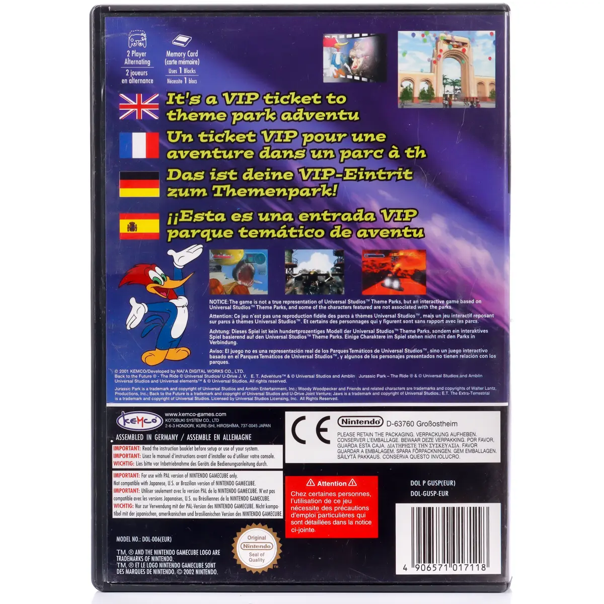 Universal Studios Theme Parks Adventure - GameCube spill - Retrospillkongen