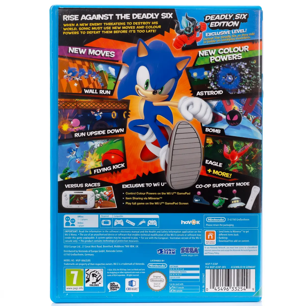 Sonic Lost World (Deadly Six Edition) - Wii U spill - Retrospillkongen