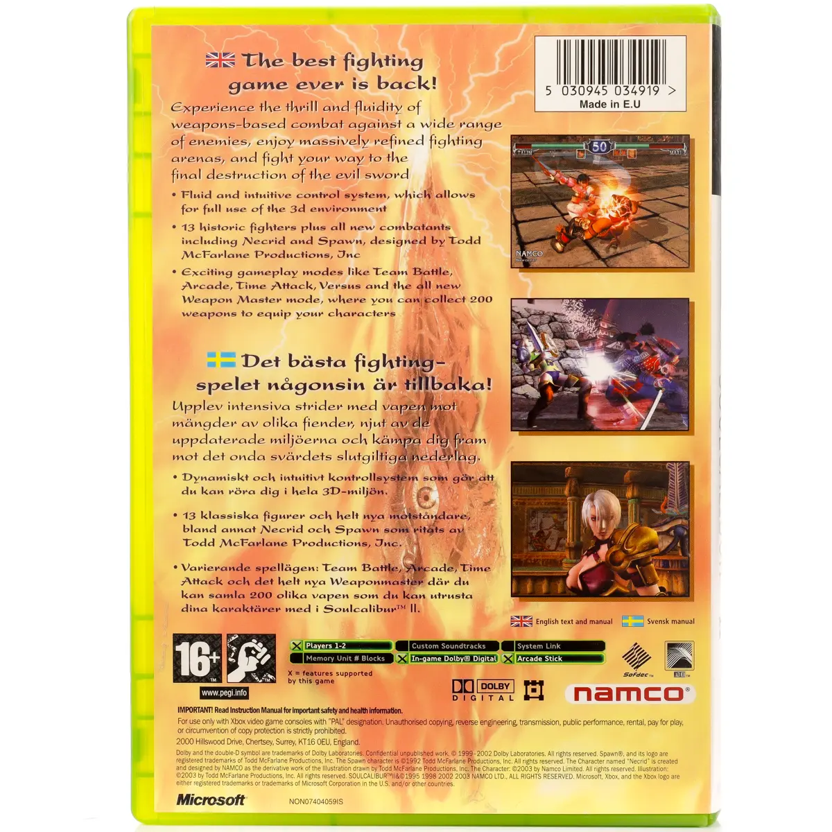 Soulcalibur II - Xbox spill - Retrospillkongen