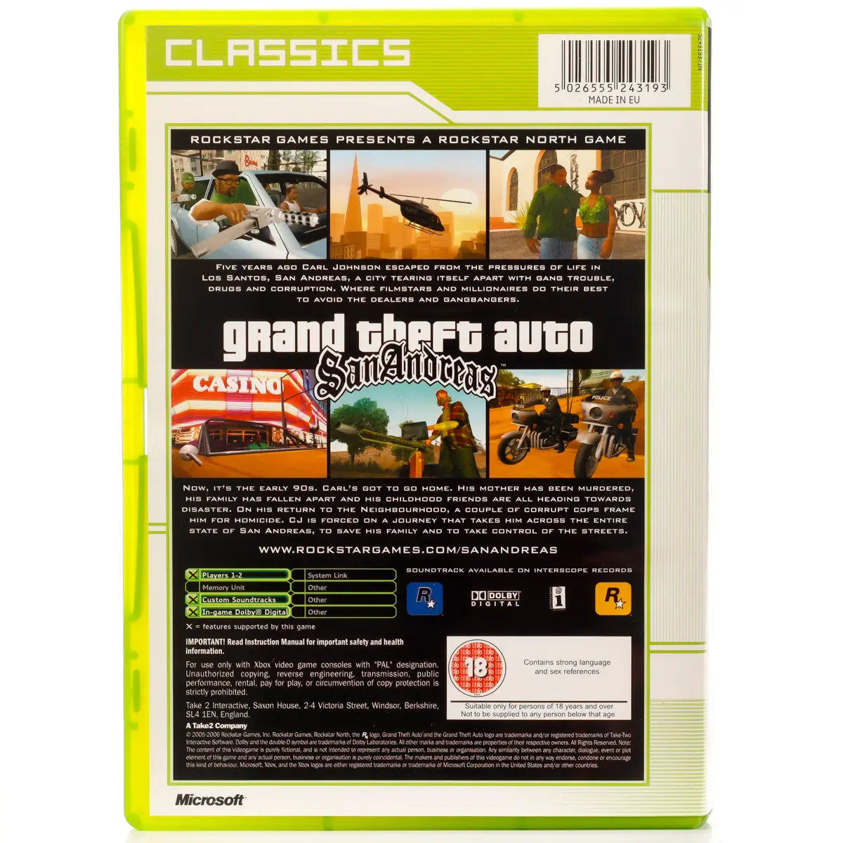 Grand Theft Auto: San Andreas - Xbox spill - Retrospillkongen