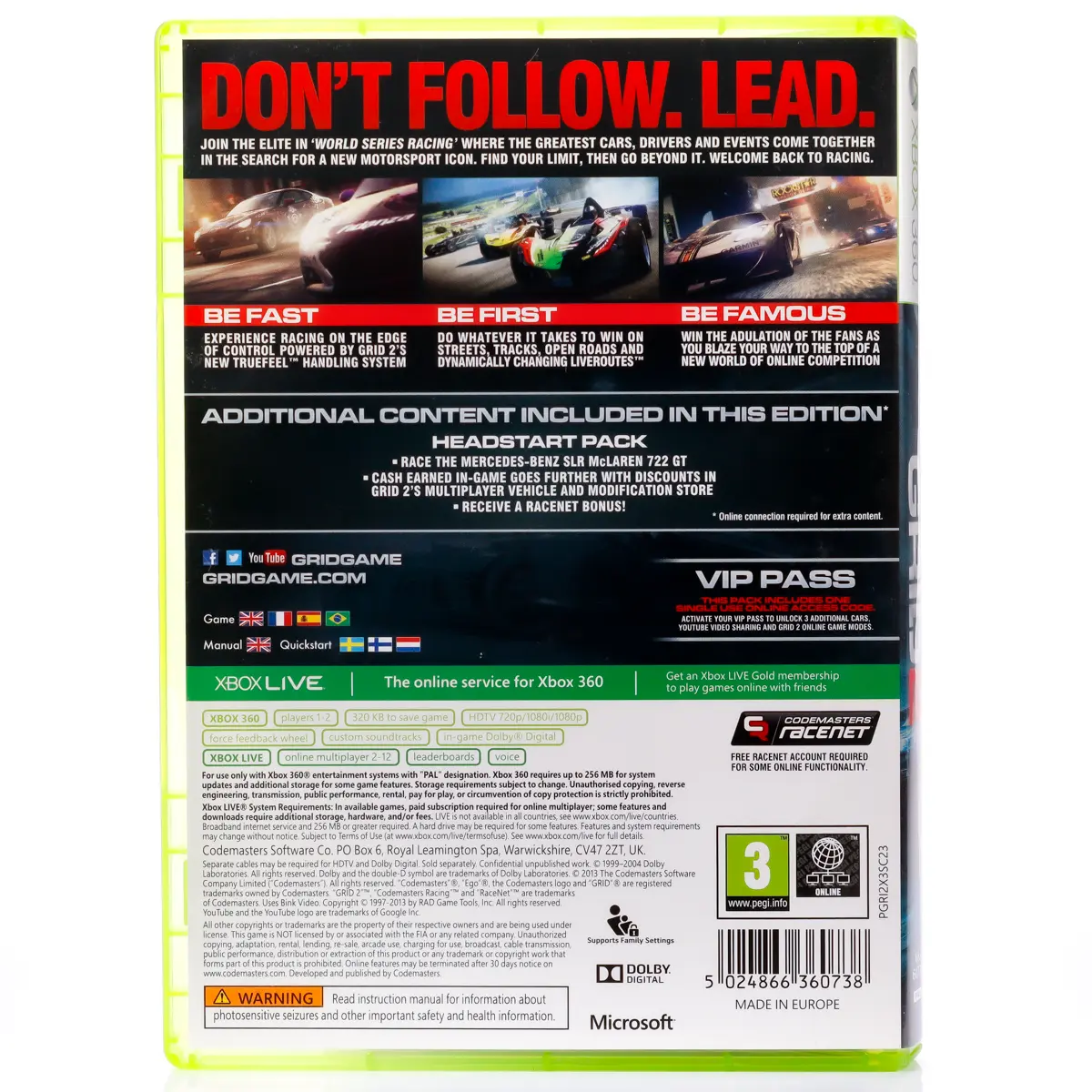 Grid 2 - Xbox 360 spill - Retrospillkongen