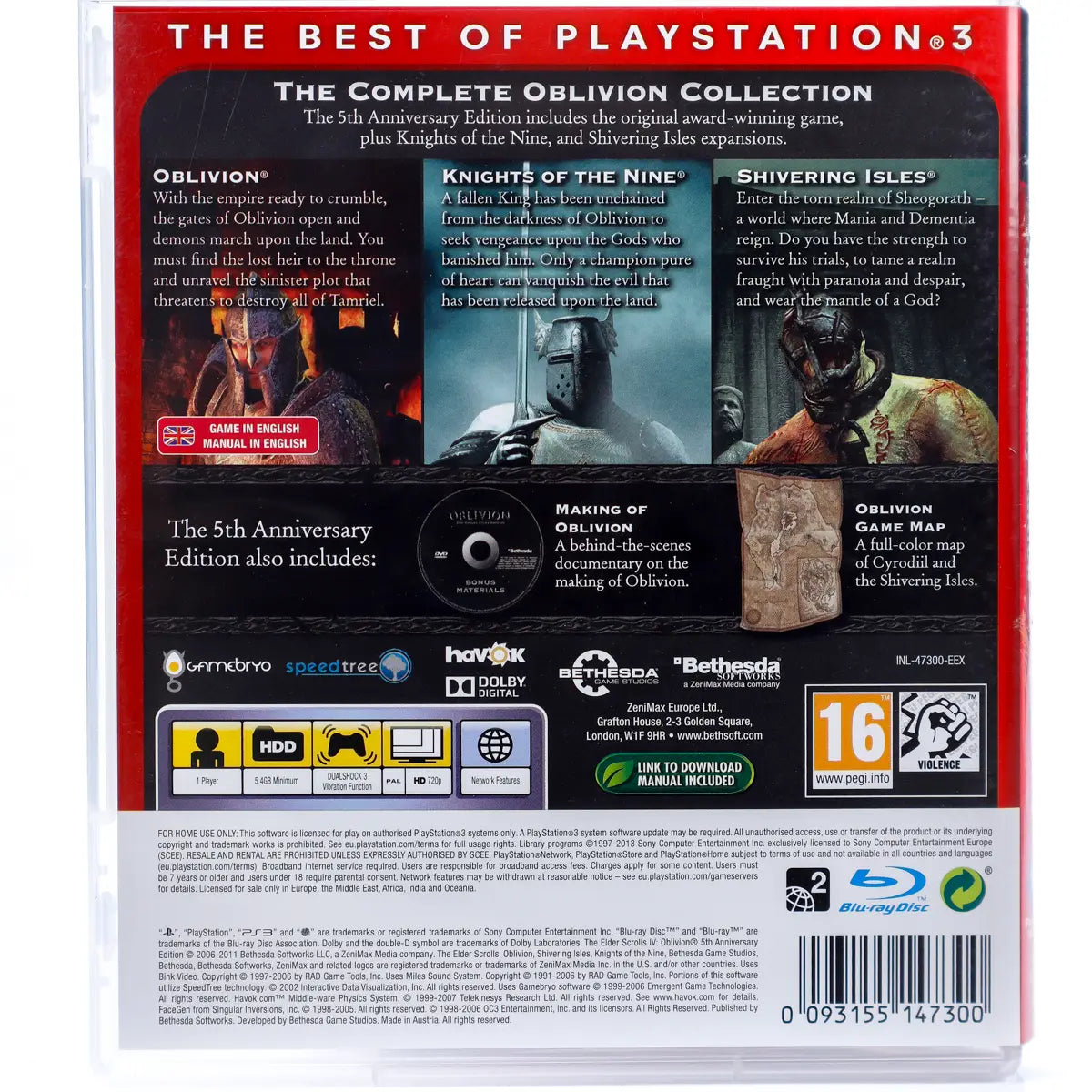 The Elder Scrolls IV: Oblivion 5th Anniversary Edition - PS3 spill - Retrospillkongen