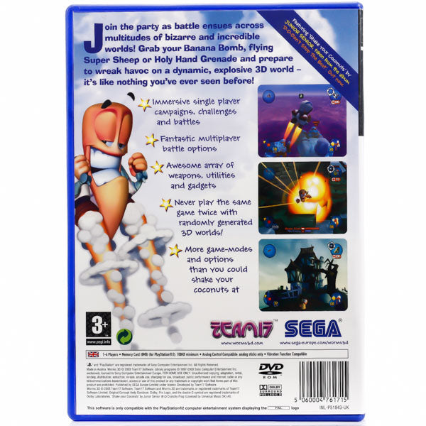 Renovert Worms 3D - PS2 Spill - Retrospillkongen
