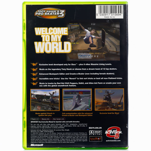Renovert Tony Hawk's Pro Skater 3 - Xbox Original-spill - Retrospillkongen