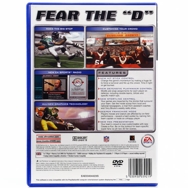 Renovert Madden NFL 2005 - PS2 Spill - Retrospillkongen