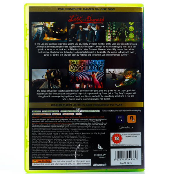 Renovert Grand Theft Auto: Episodes from Liberty City - Xbox 360 spill - Retrospillkongen