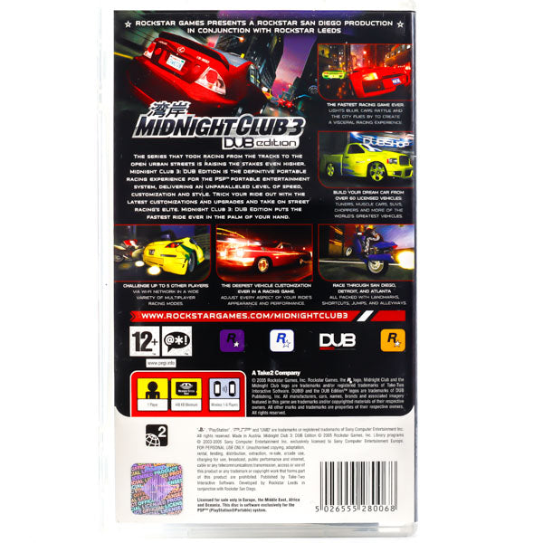 Renovert Midnight Club 3: DUB Editio - PSP spill - Retrospillkongen