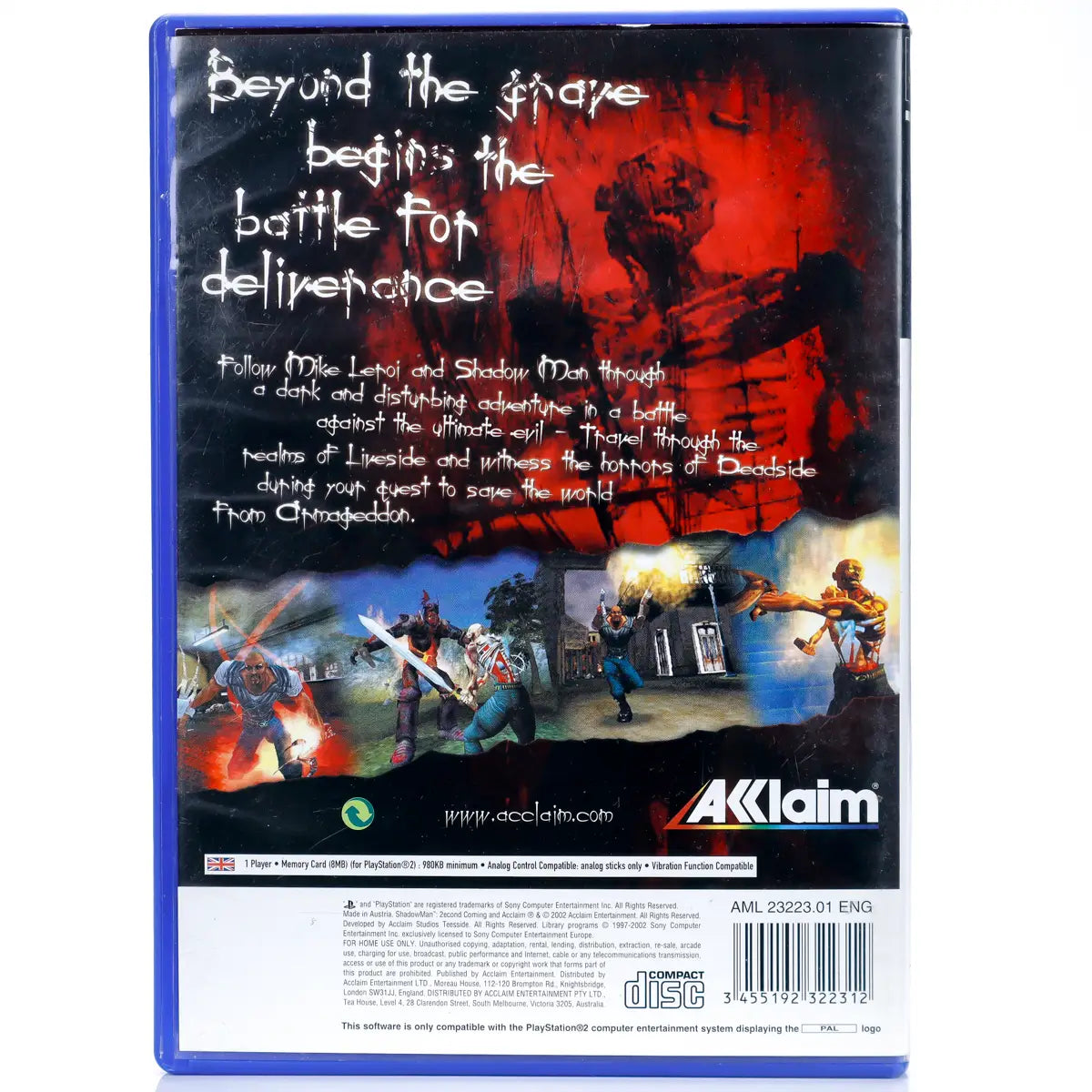 Shadow Man 2econd Coming - PS2 spill - Retrospillkongen