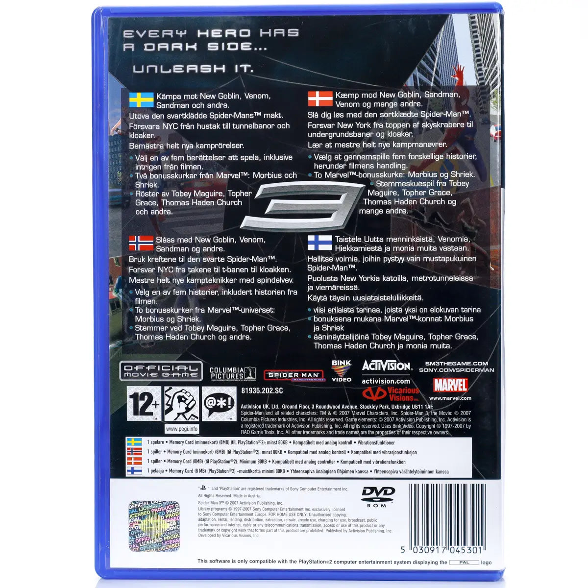 Spider-Man 3 - PS2 spill - Retrospillkongen